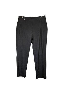 JM Collections Black Straight Leggings Womens 2x Pants Studs Pull On Office